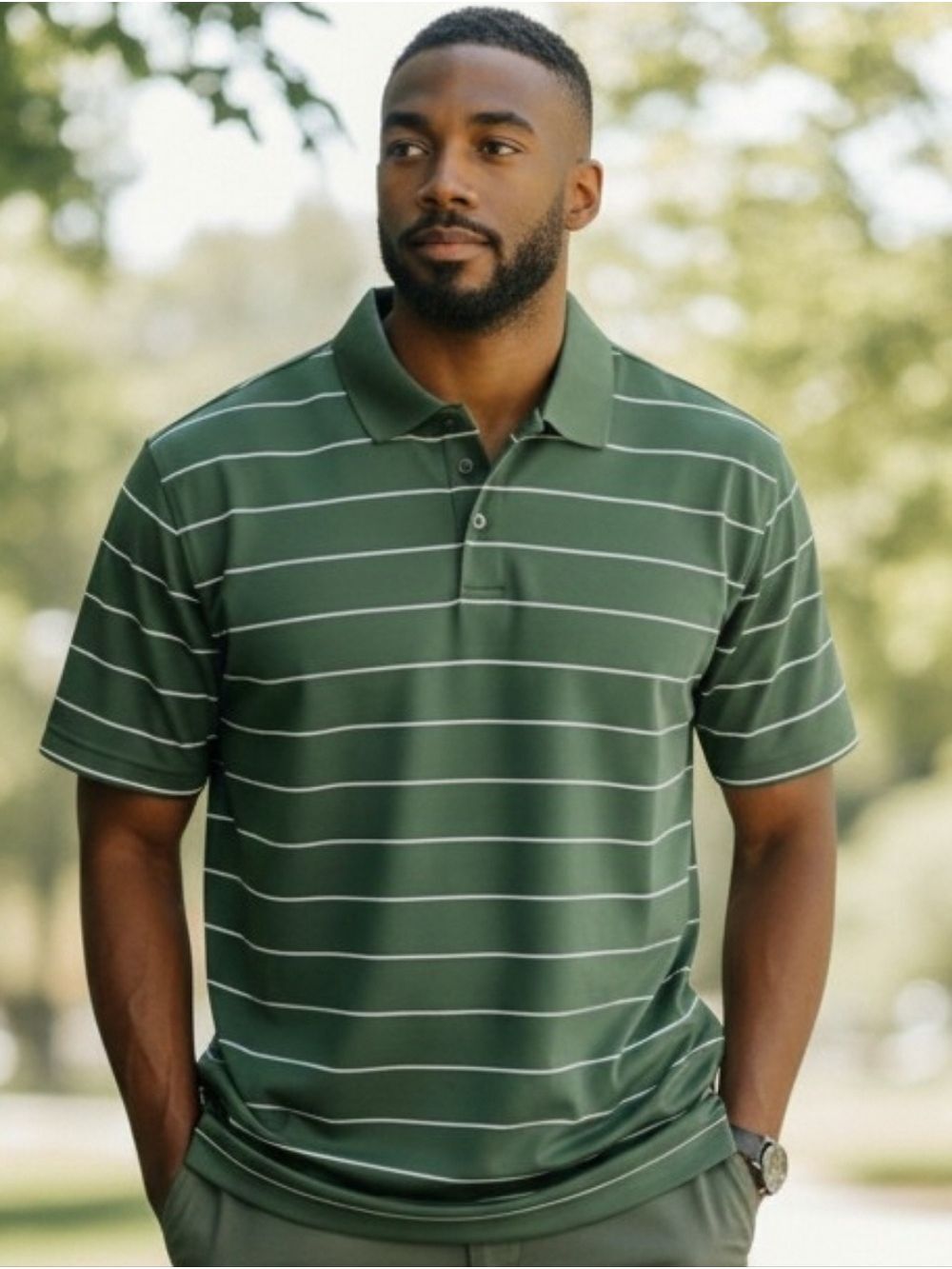 Adidas ClimaLite Polo Shirt Large Green #TS5